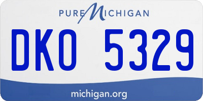 MI license plate DKO5329