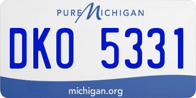 MI license plate DKO5331
