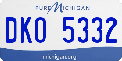 MI license plate DKO5332