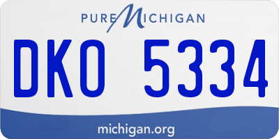 MI license plate DKO5334
