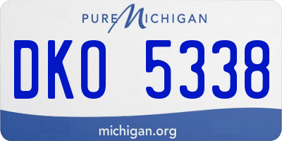 MI license plate DKO5338