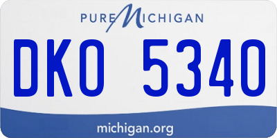 MI license plate DKO5340