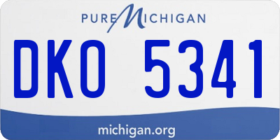 MI license plate DKO5341