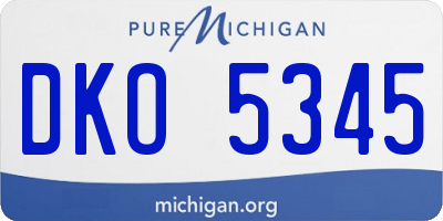 MI license plate DKO5345