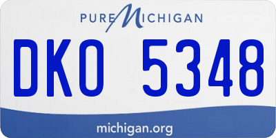 MI license plate DKO5348