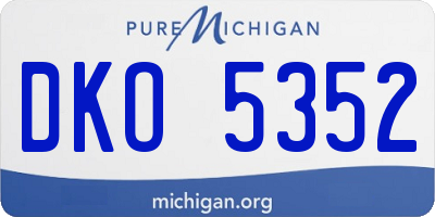 MI license plate DKO5352
