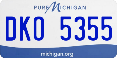 MI license plate DKO5355