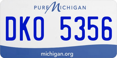 MI license plate DKO5356