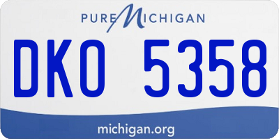 MI license plate DKO5358