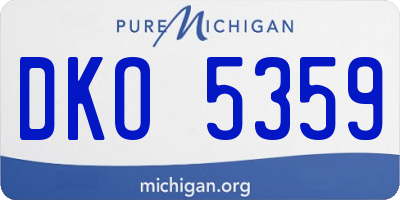 MI license plate DKO5359