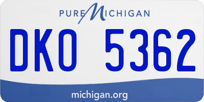 MI license plate DKO5362