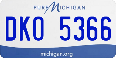 MI license plate DKO5366