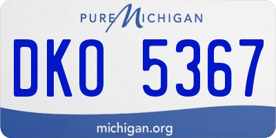 MI license plate DKO5367