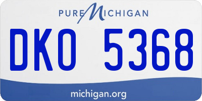 MI license plate DKO5368