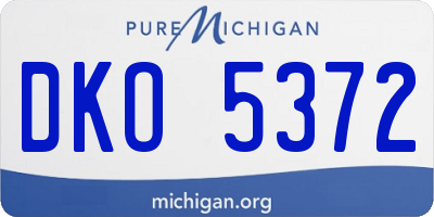 MI license plate DKO5372