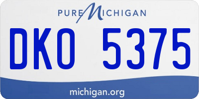 MI license plate DKO5375