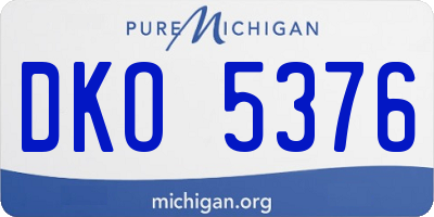 MI license plate DKO5376