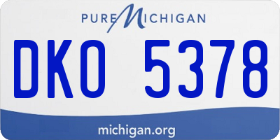 MI license plate DKO5378