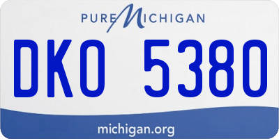 MI license plate DKO5380