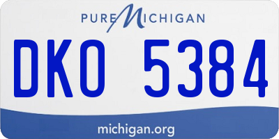 MI license plate DKO5384