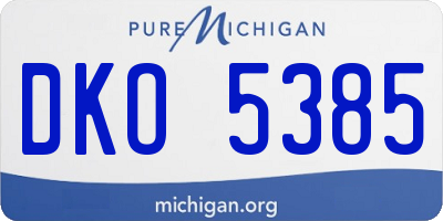 MI license plate DKO5385