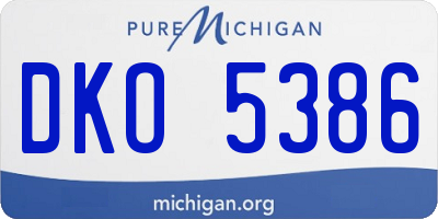 MI license plate DKO5386