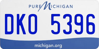 MI license plate DKO5396