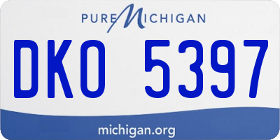 MI license plate DKO5397