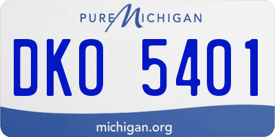MI license plate DKO5401