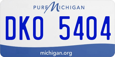 MI license plate DKO5404
