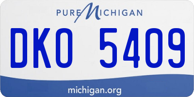 MI license plate DKO5409