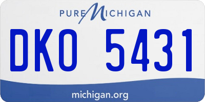 MI license plate DKO5431