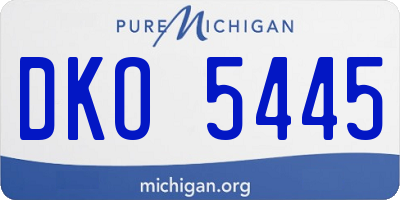MI license plate DKO5445