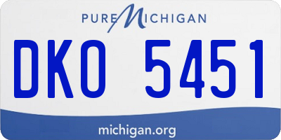 MI license plate DKO5451