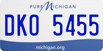 MI license plate DKO5455