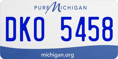 MI license plate DKO5458