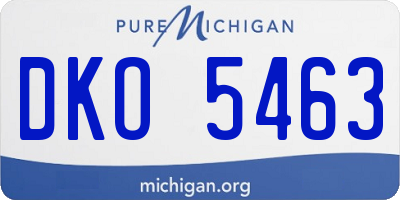 MI license plate DKO5463