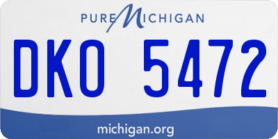 MI license plate DKO5472