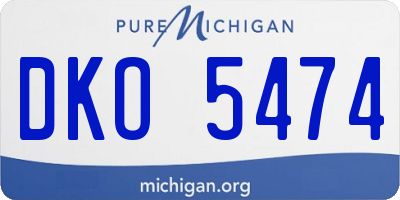 MI license plate DKO5474