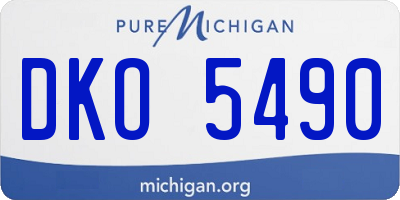 MI license plate DKO5490