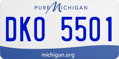 MI license plate DKO5501