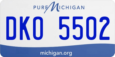MI license plate DKO5502