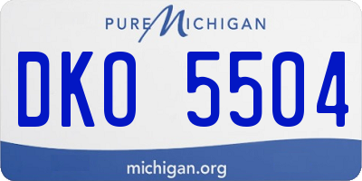 MI license plate DKO5504
