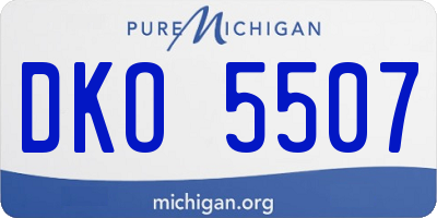 MI license plate DKO5507