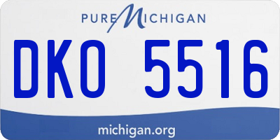 MI license plate DKO5516