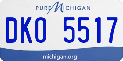 MI license plate DKO5517