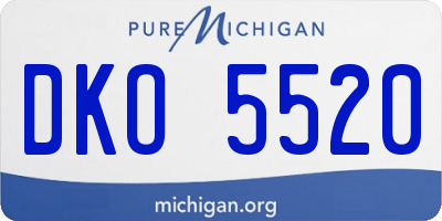 MI license plate DKO5520