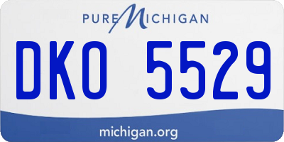 MI license plate DKO5529