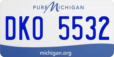 MI license plate DKO5532