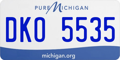 MI license plate DKO5535